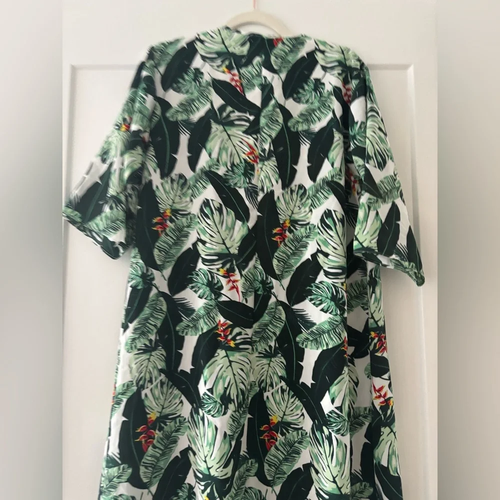 Tropical Leaf Print open cardigan / robe - Picture 5 of 5